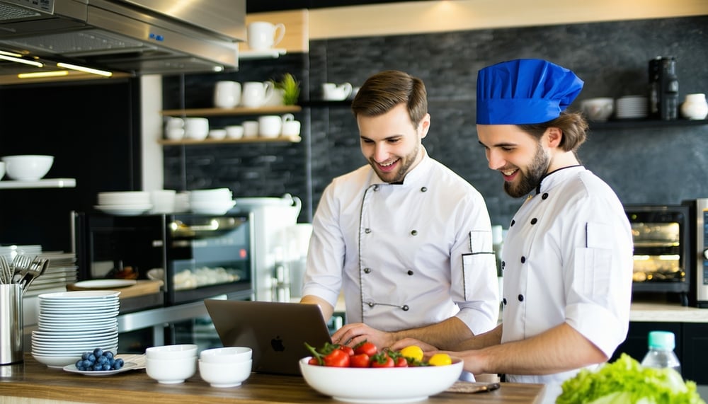 Customer receiving tech support and food service at any hour